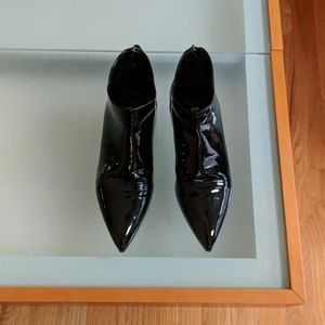 Miu Miu/Prada Black Patent Leather Ankle Boots